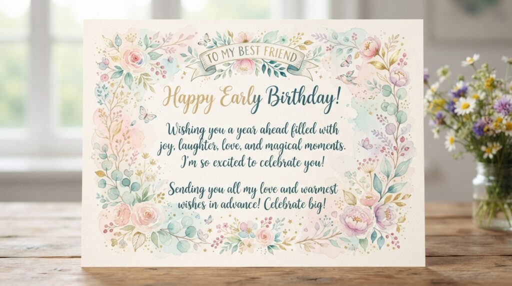 advance happy birthday wishes to best friend